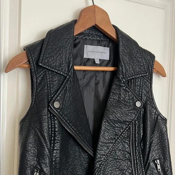 Faux Leather Moto Vest Small - Picture 4 of 7